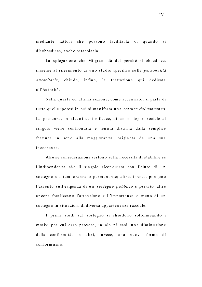 Anteprima della tesi: L'influenza sociale: conformismo, autorità e rottura del consenso, Pagina 4