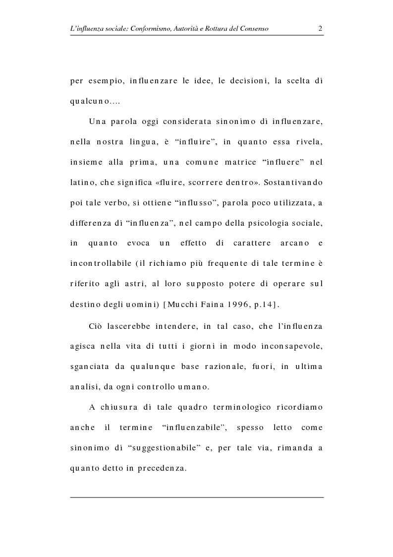 Anteprima della tesi: L'influenza sociale: conformismo, autorità e rottura del consenso, Pagina 7