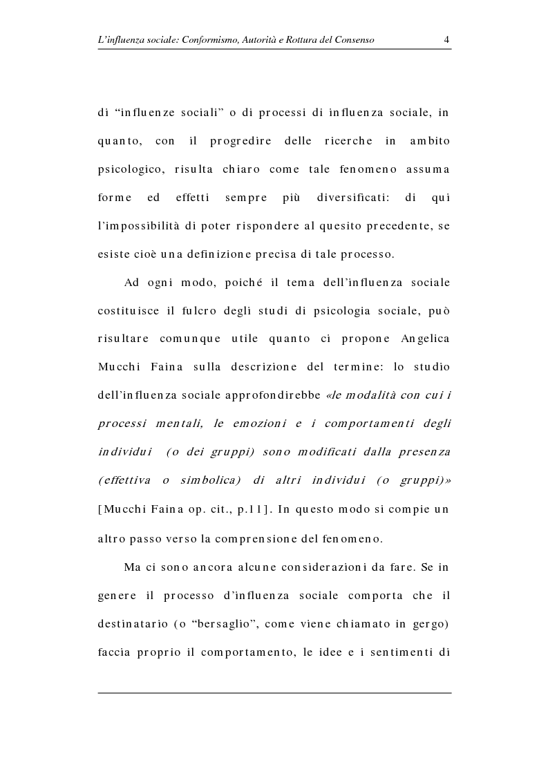 Anteprima della tesi: L'influenza sociale: conformismo, autorità e rottura del consenso, Pagina 9