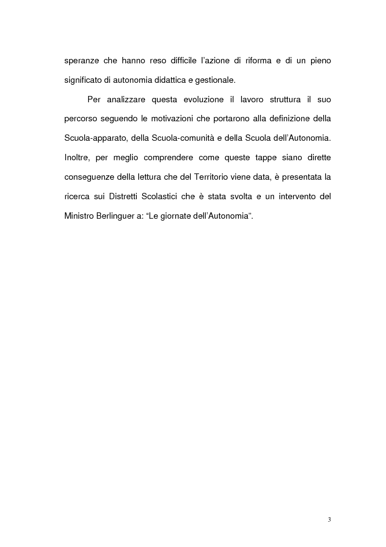 Anteprima della tesi: Scuola, territorio e distretti scolastici, Pagina 3
