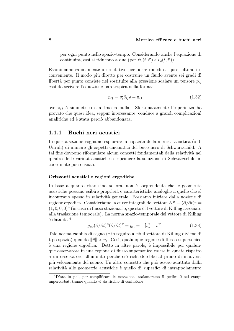 Anteprima della tesi: Analogie idrodinamiche nella fisica dei buchi neri, Pagina 11
