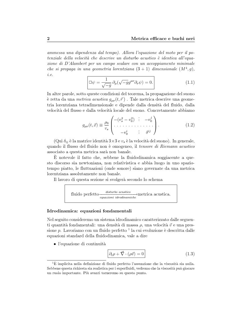 Anteprima della tesi: Analogie idrodinamiche nella fisica dei buchi neri, Pagina 5