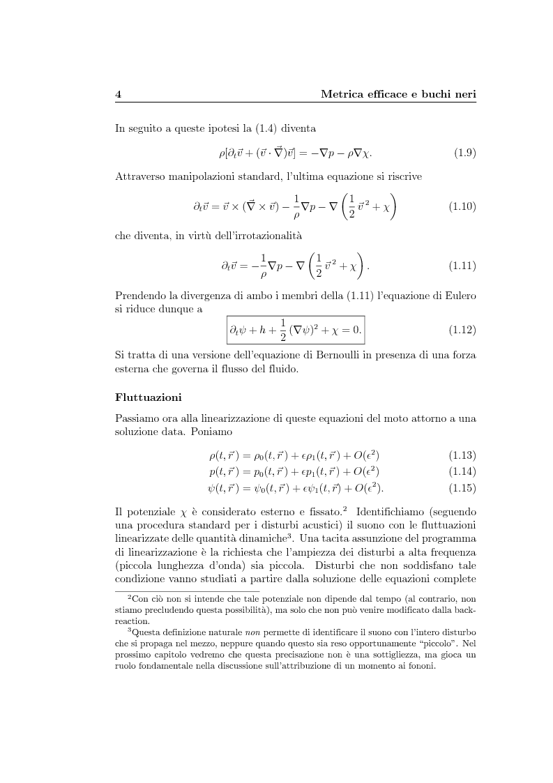 Anteprima della tesi: Analogie idrodinamiche nella fisica dei buchi neri, Pagina 7