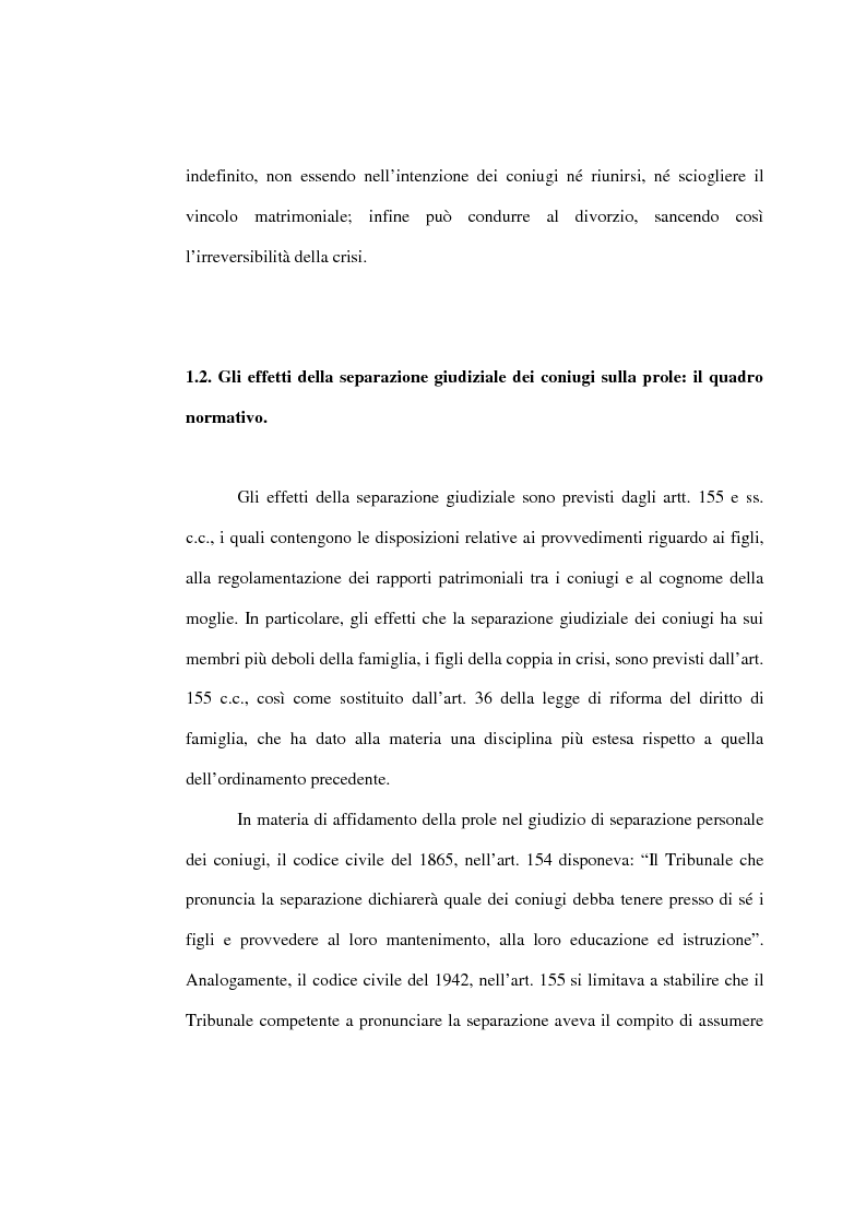 Anteprima della tesi: L'affidamento della prole nella separazione giudiziale dei coniugi, Pagina 13