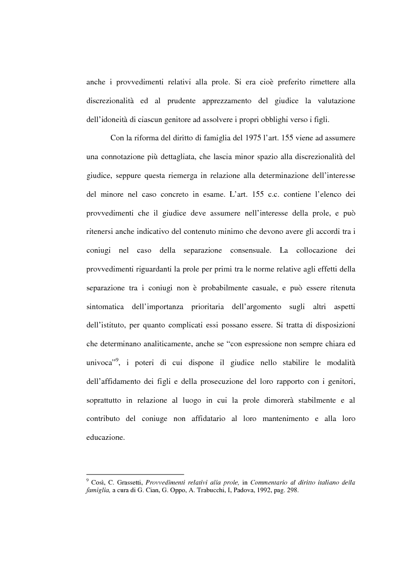 Anteprima della tesi: L'affidamento della prole nella separazione giudiziale dei coniugi, Pagina 14
