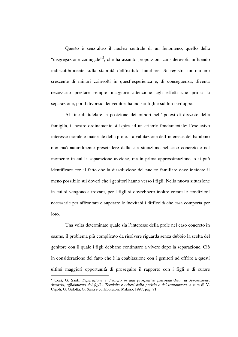 Anteprima della tesi: L'affidamento della prole nella separazione giudiziale dei coniugi, Pagina 2