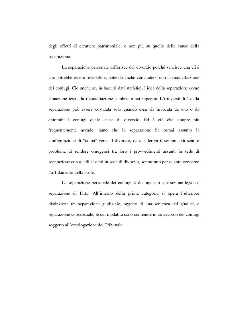 Anteprima della tesi: L'affidamento della prole nella separazione giudiziale dei coniugi, Pagina 6