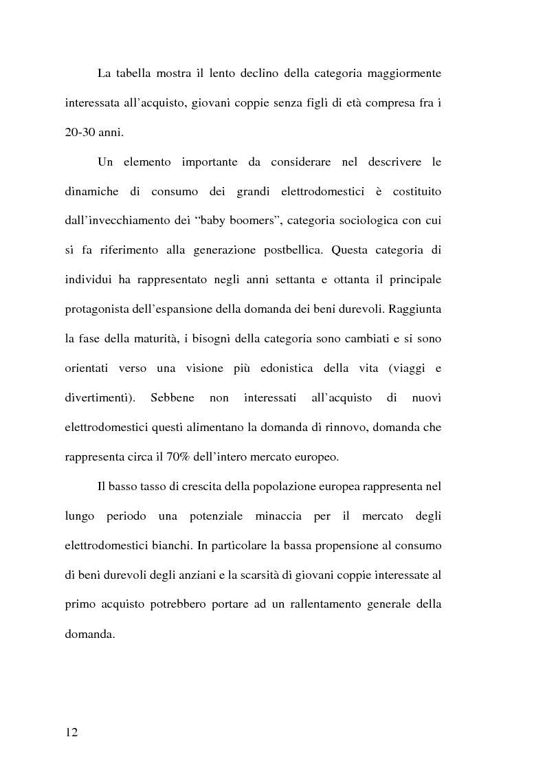 Anteprima della tesi: Strategie competitive nell'industria europea degli elettrodomestici bianchi, Pagina 11