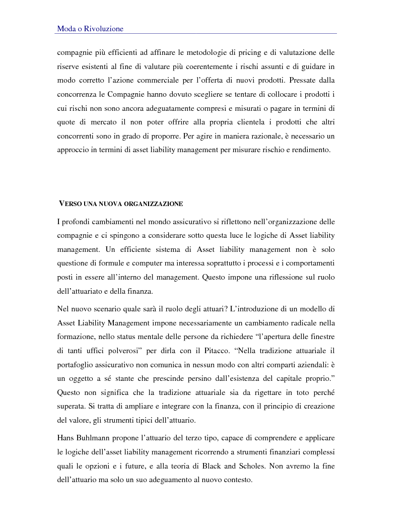 Anteprima della tesi: Asset liability management per le compagnie di assicurazione sulla vita. Un caso operativo, Pagina 8