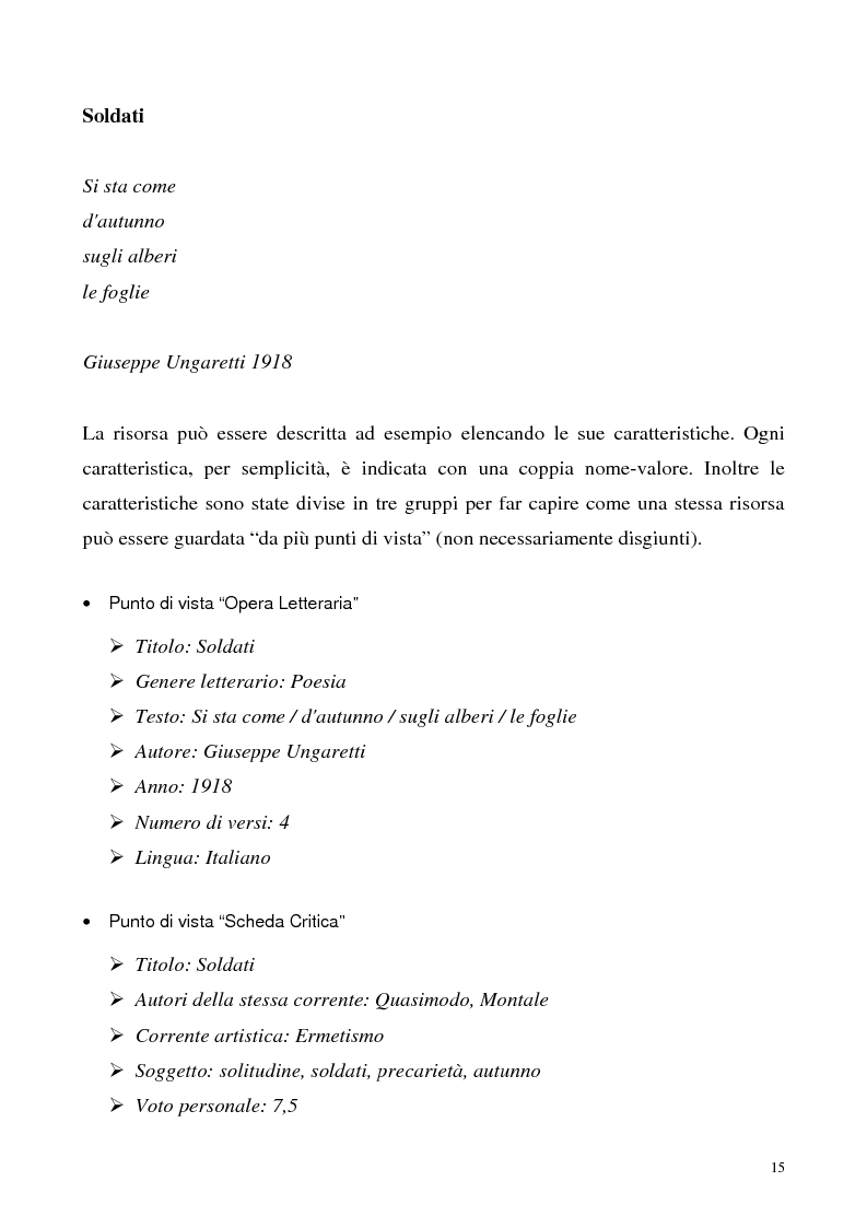 Anteprima della tesi: Metaweb: Motore di ricerca e navigazione ''semantica'' nel meta-universo delle descrizioni delle risorse - Definizione del modello formale e implementazione di un prototipo in Java e XML, Pagina 10