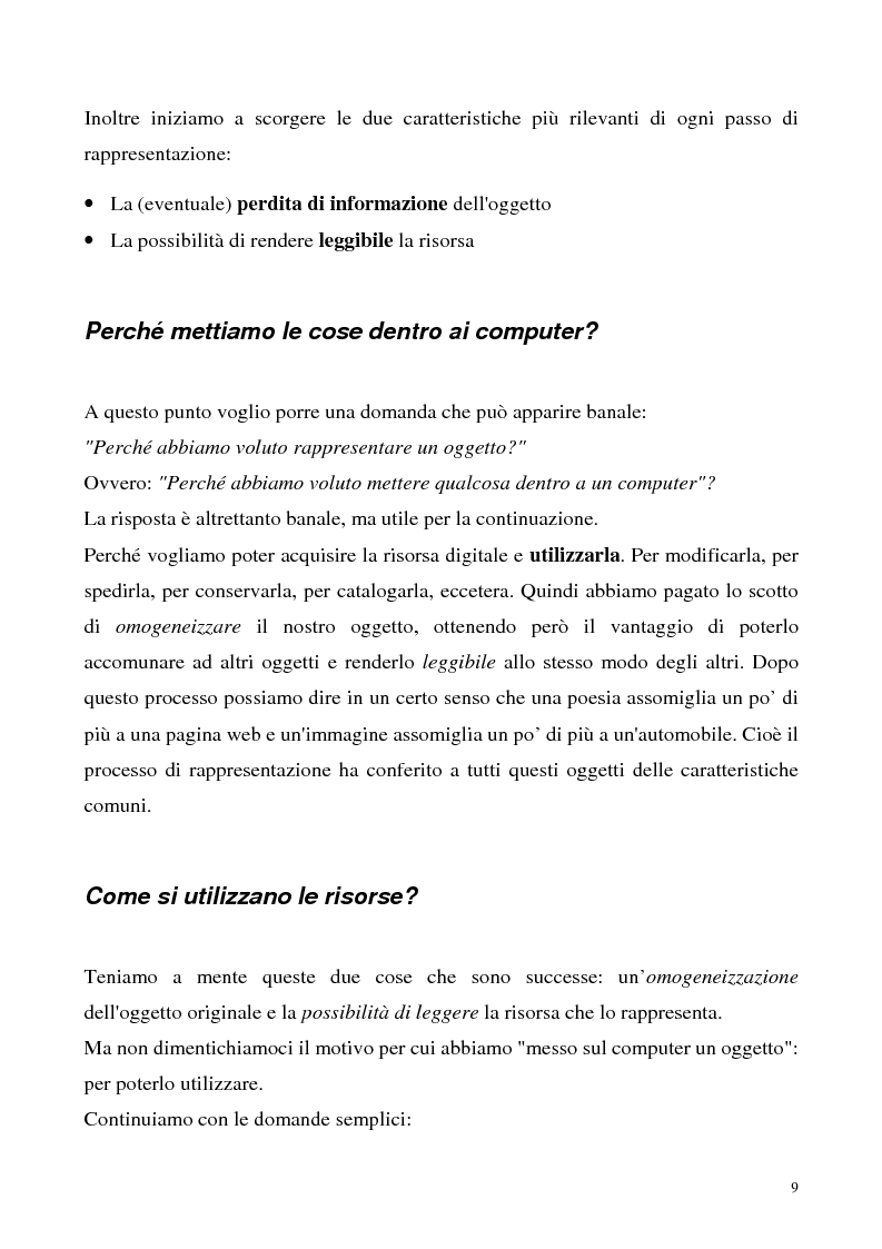 Anteprima della tesi: Metaweb: Motore di ricerca e navigazione ''semantica'' nel meta-universo delle descrizioni delle risorse - Definizione del modello formale e implementazione di un prototipo in Java e XML, Pagina 4