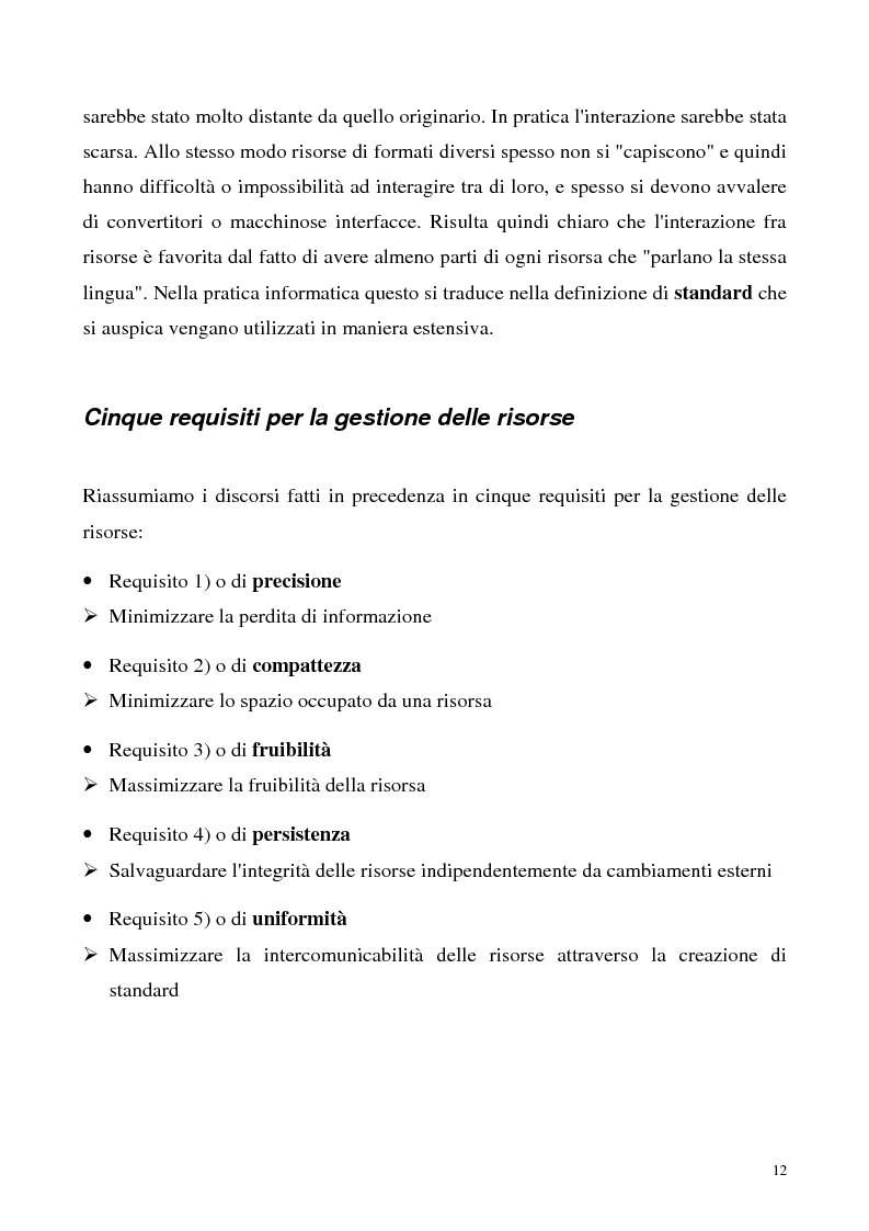 Anteprima della tesi: Metaweb: Motore di ricerca e navigazione ''semantica'' nel meta-universo delle descrizioni delle risorse - Definizione del modello formale e implementazione di un prototipo in Java e XML, Pagina 7