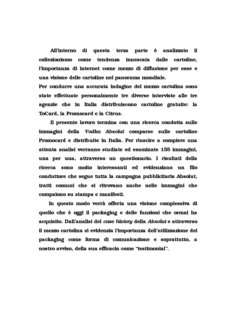 Anteprima della tesi: La pubblicità del packaging: il caso della Vodka Absolut, Pagina 3