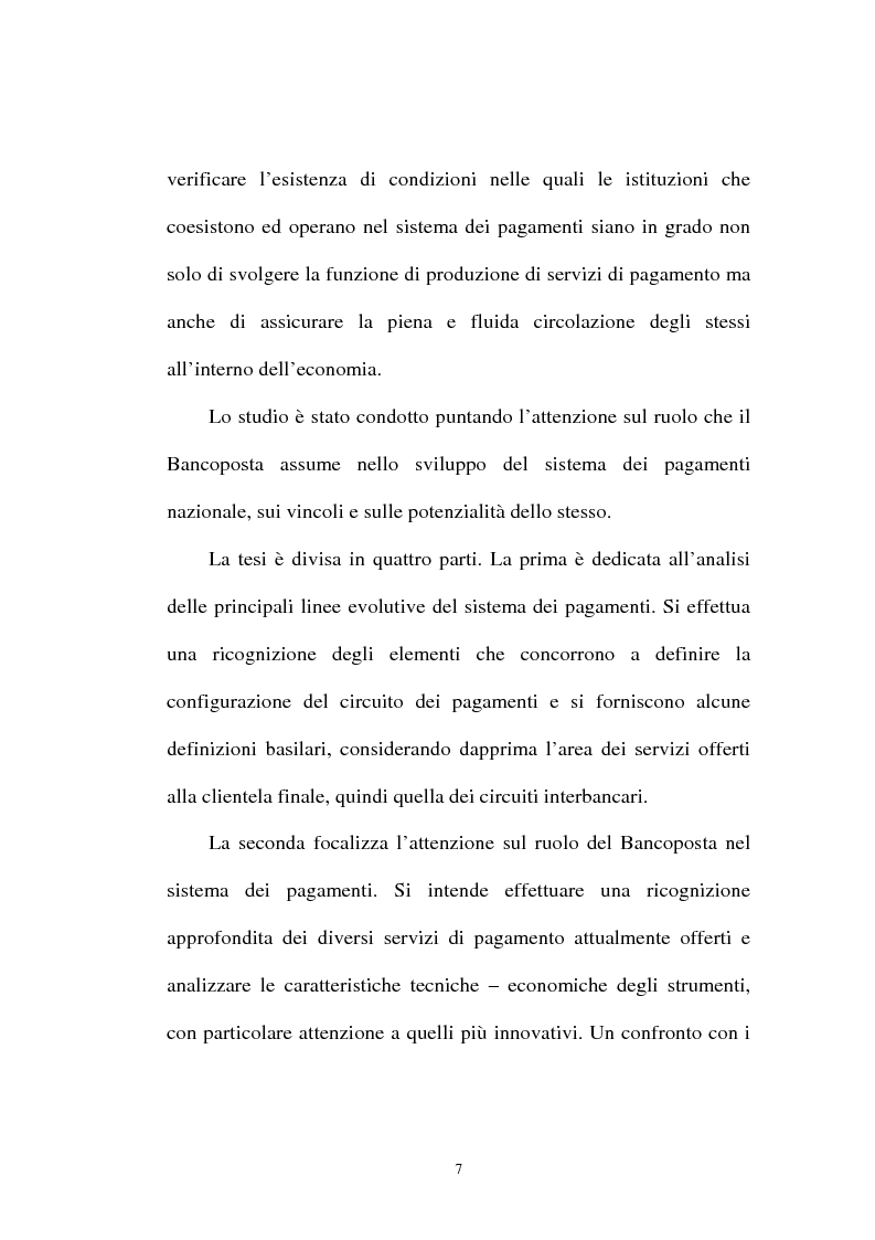 Anteprima della tesi: L'integrazione tra il sistema bancario e il sistema postale nell'offerta di servizi di pagamento, Pagina 2