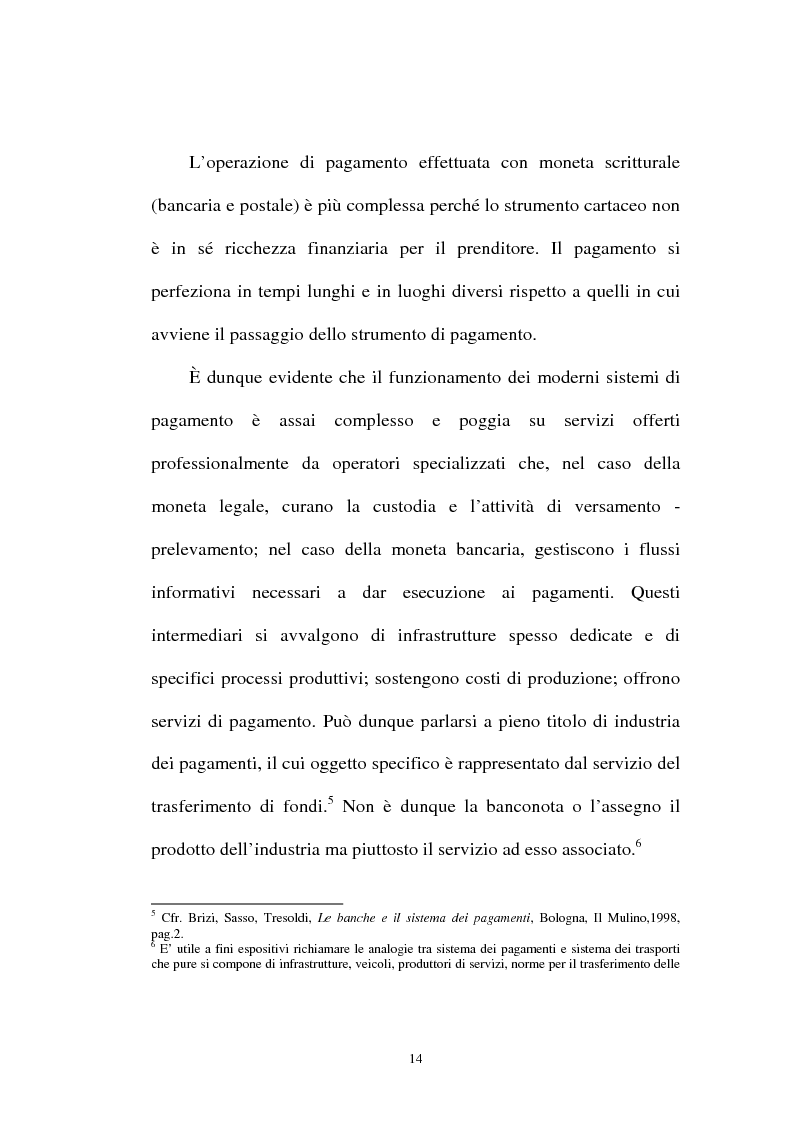 Anteprima della tesi: L'integrazione tra il sistema bancario e il sistema postale nell'offerta di servizi di pagamento, Pagina 9