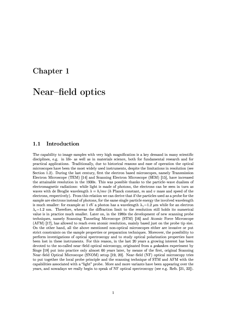 Anteprima della tesi: Near-Field Optics of Localized Surface Plasmons, Pagina 3