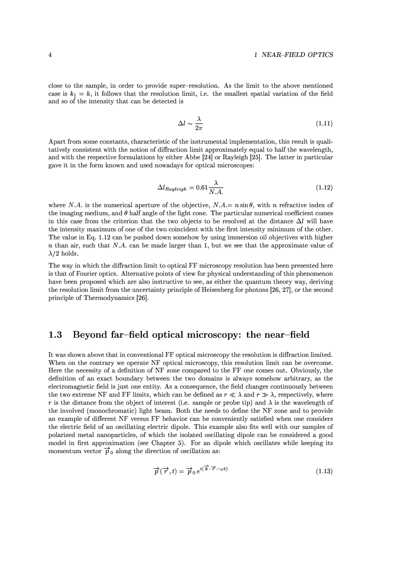 Anteprima della tesi: Near-Field Optics of Localized Surface Plasmons, Pagina 6