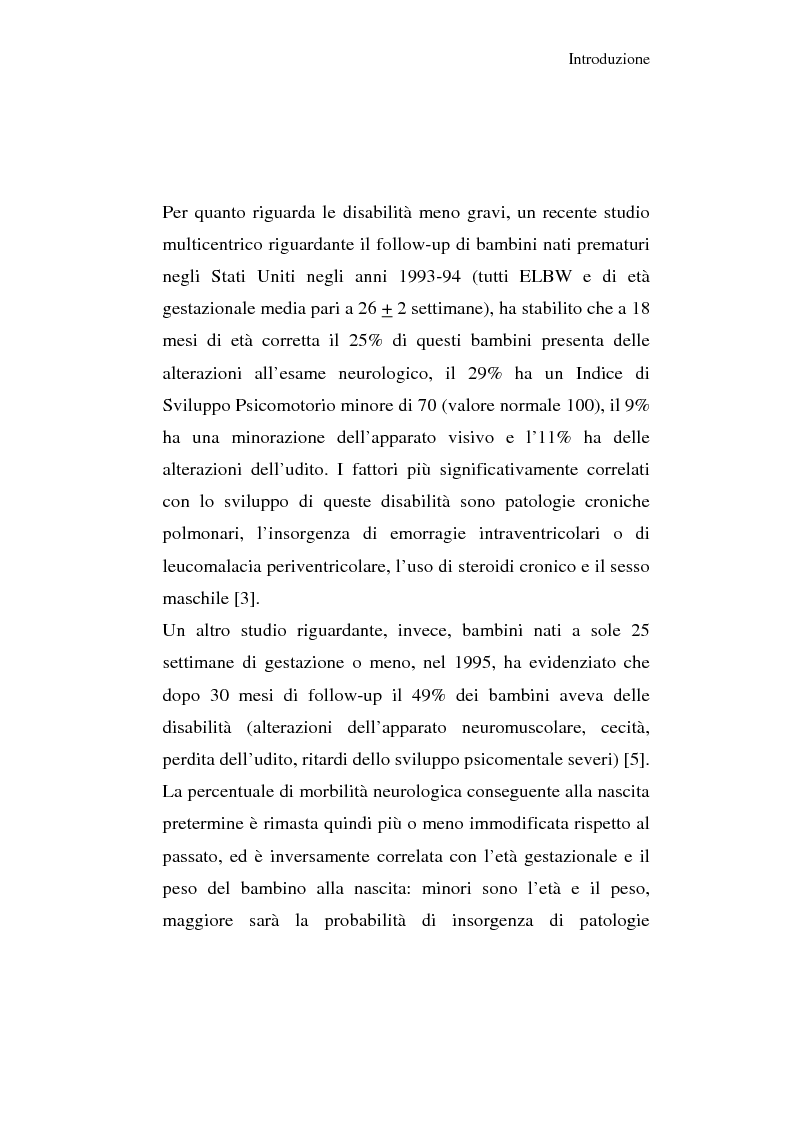 Anteprima della tesi: Diagnosi e prognosi nel neonato pretermine con iperecogenicità patologica all'ecografia cerebrale: studio della motilità spontanea con videoregistrazioni, Pagina 4