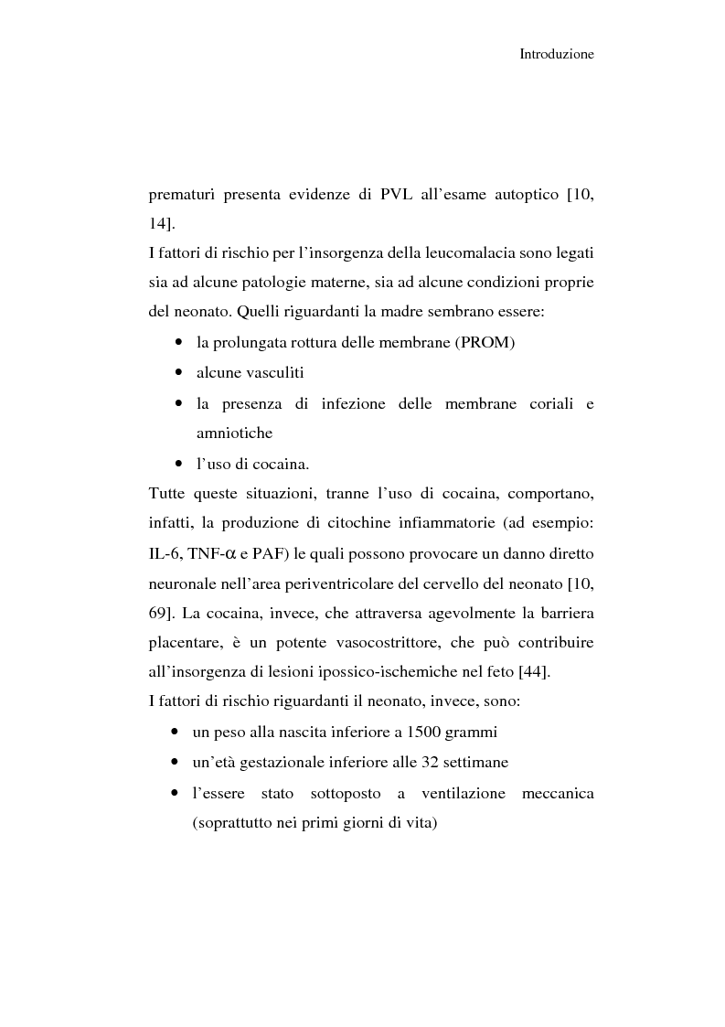 Anteprima della tesi: Diagnosi e prognosi nel neonato pretermine con iperecogenicità patologica all'ecografia cerebrale: studio della motilità spontanea con videoregistrazioni, Pagina 8