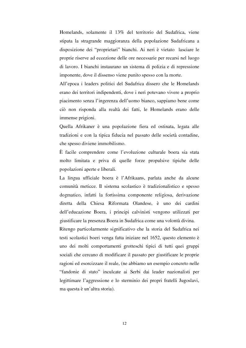 Anteprima della tesi: La questione della terra in Sudafrica 1990-1996: ridistribuzione della terra correlata alla percezione Afrikaner del fenomeno, Pagina 12
