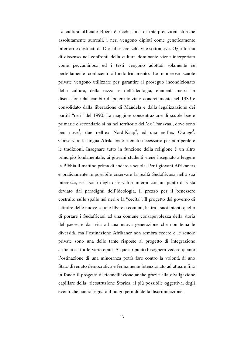 Anteprima della tesi: La questione della terra in Sudafrica 1990-1996: ridistribuzione della terra correlata alla percezione Afrikaner del fenomeno, Pagina 13