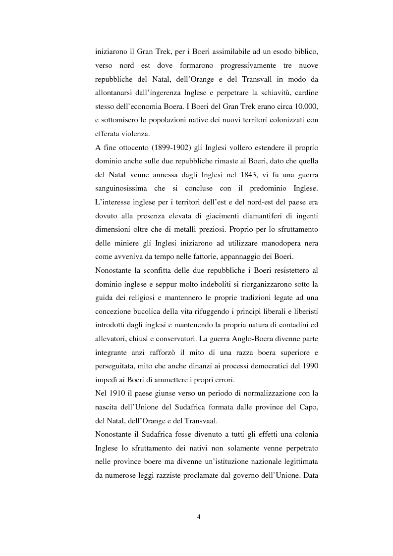 Anteprima della tesi: La questione della terra in Sudafrica 1990-1996: ridistribuzione della terra correlata alla percezione Afrikaner del fenomeno, Pagina 4