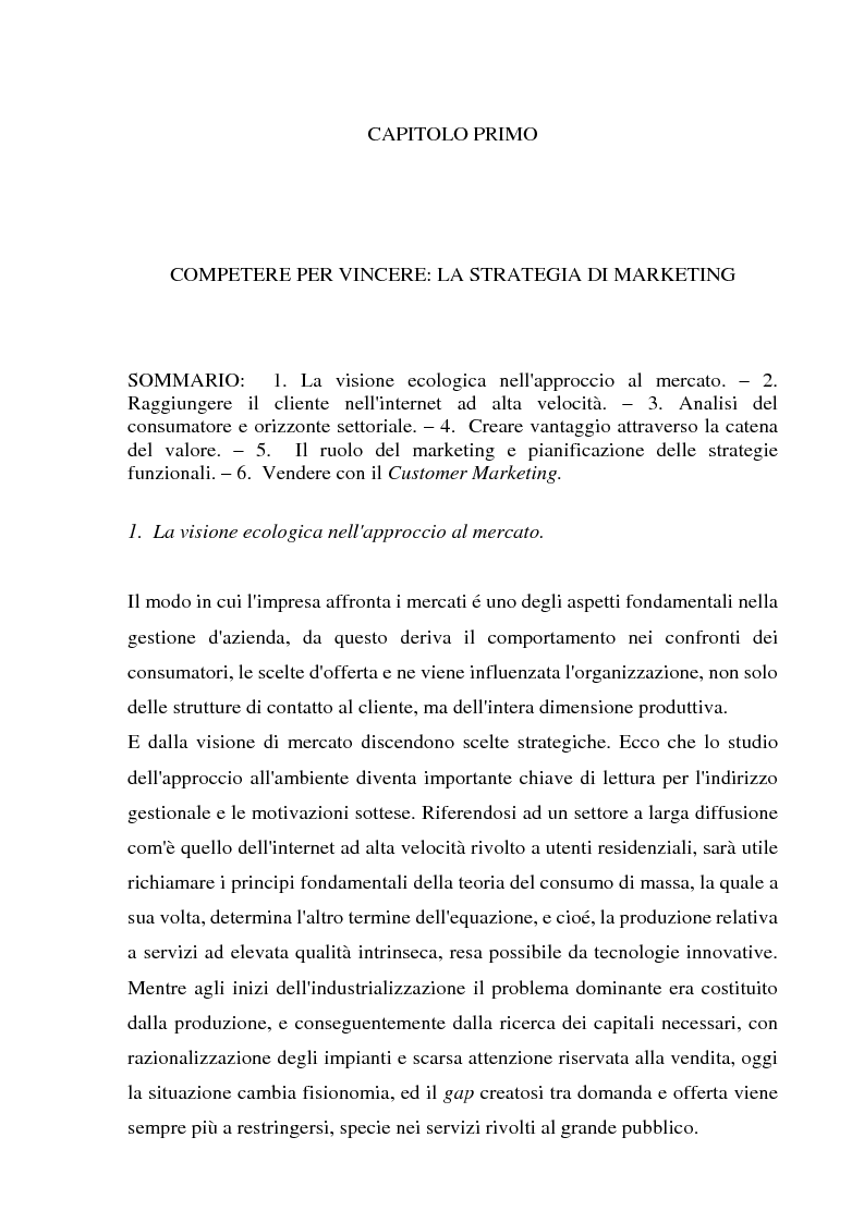 Anteprima della tesi: Gestione del multibusiness in Telecom Italia: l'internet ad alta velocità. Il caso 9 Telecom, Pagina 3