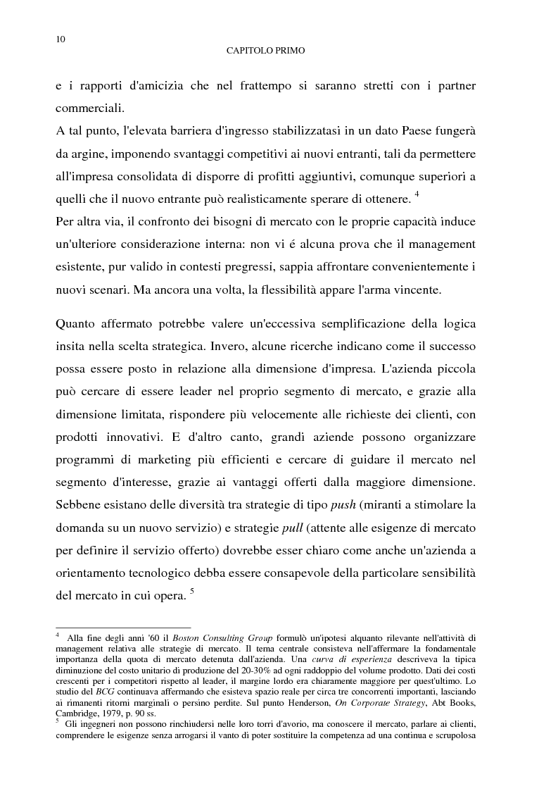 Anteprima della tesi: Gestione del multibusiness in Telecom Italia: l'internet ad alta velocità. Il caso 9 Telecom, Pagina 6