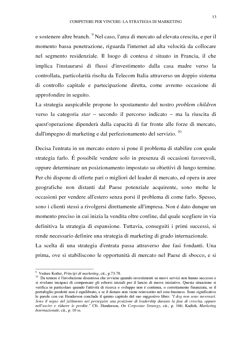 Anteprima della tesi: Gestione del multibusiness in Telecom Italia: l'internet ad alta velocità. Il caso 9 Telecom, Pagina 9