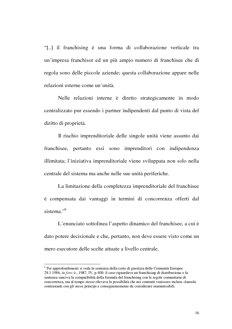 Anteprima della tesi: Franchising e agenzie di viaggio: analisi comparata delle proposte a tutela del franchisee, Pagina 14