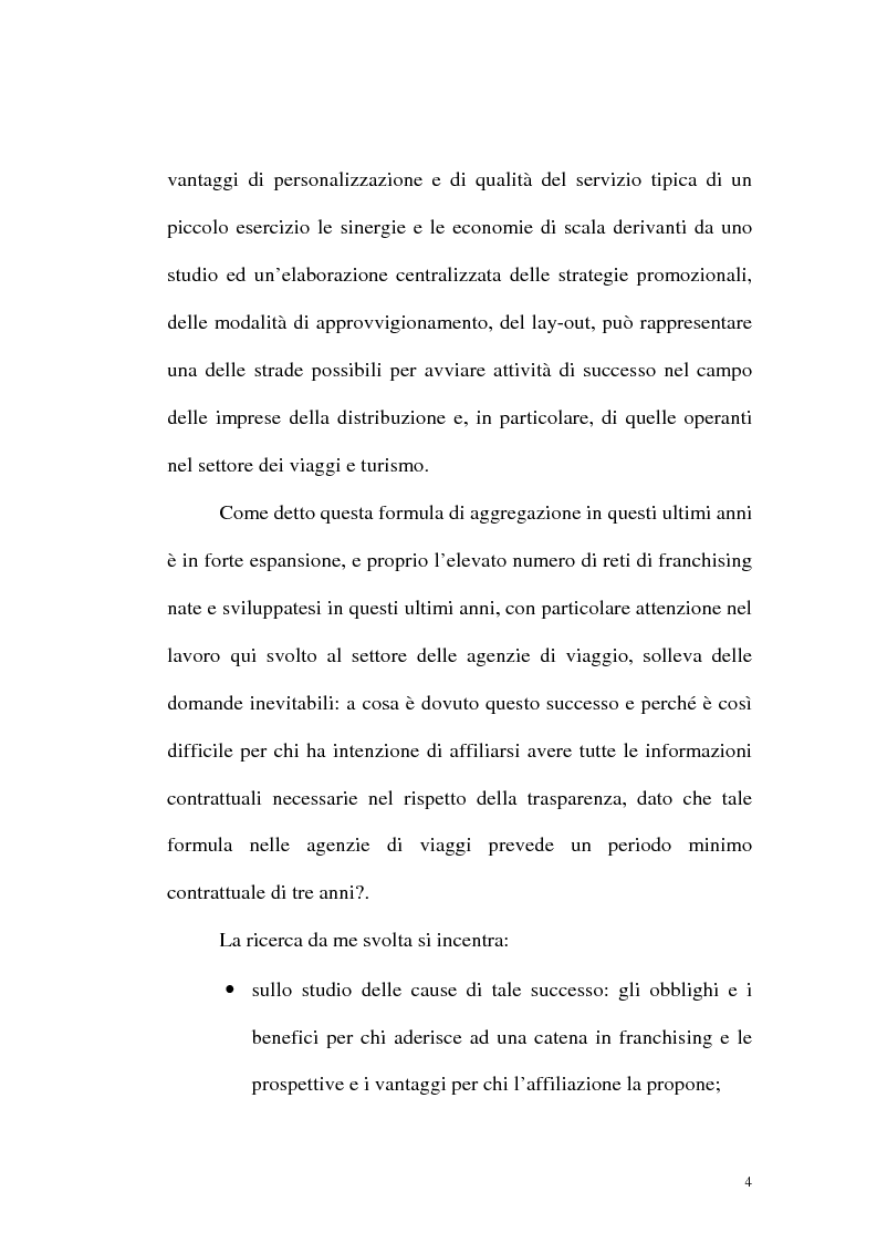Anteprima della tesi: Franchising e agenzie di viaggio: analisi comparata delle proposte a tutela del franchisee, Pagina 2