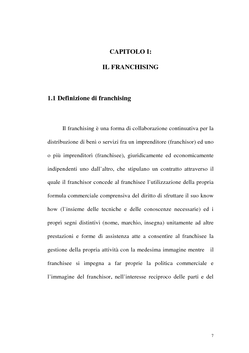 Anteprima della tesi: Franchising e agenzie di viaggio: analisi comparata delle proposte a tutela del franchisee, Pagina 5