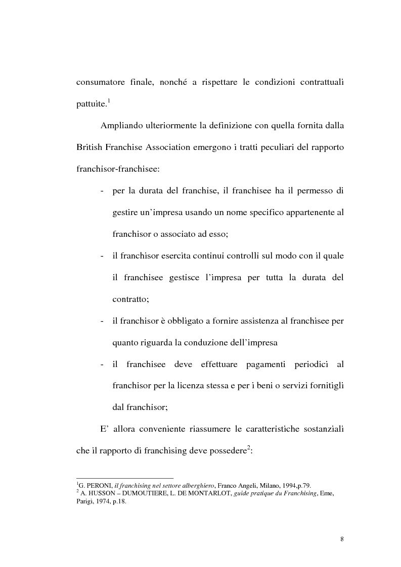 Anteprima della tesi: Franchising e agenzie di viaggio: analisi comparata delle proposte a tutela del franchisee, Pagina 6