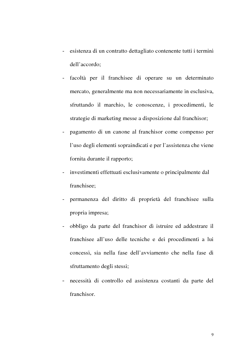 Anteprima della tesi: Franchising e agenzie di viaggio: analisi comparata delle proposte a tutela del franchisee, Pagina 7
