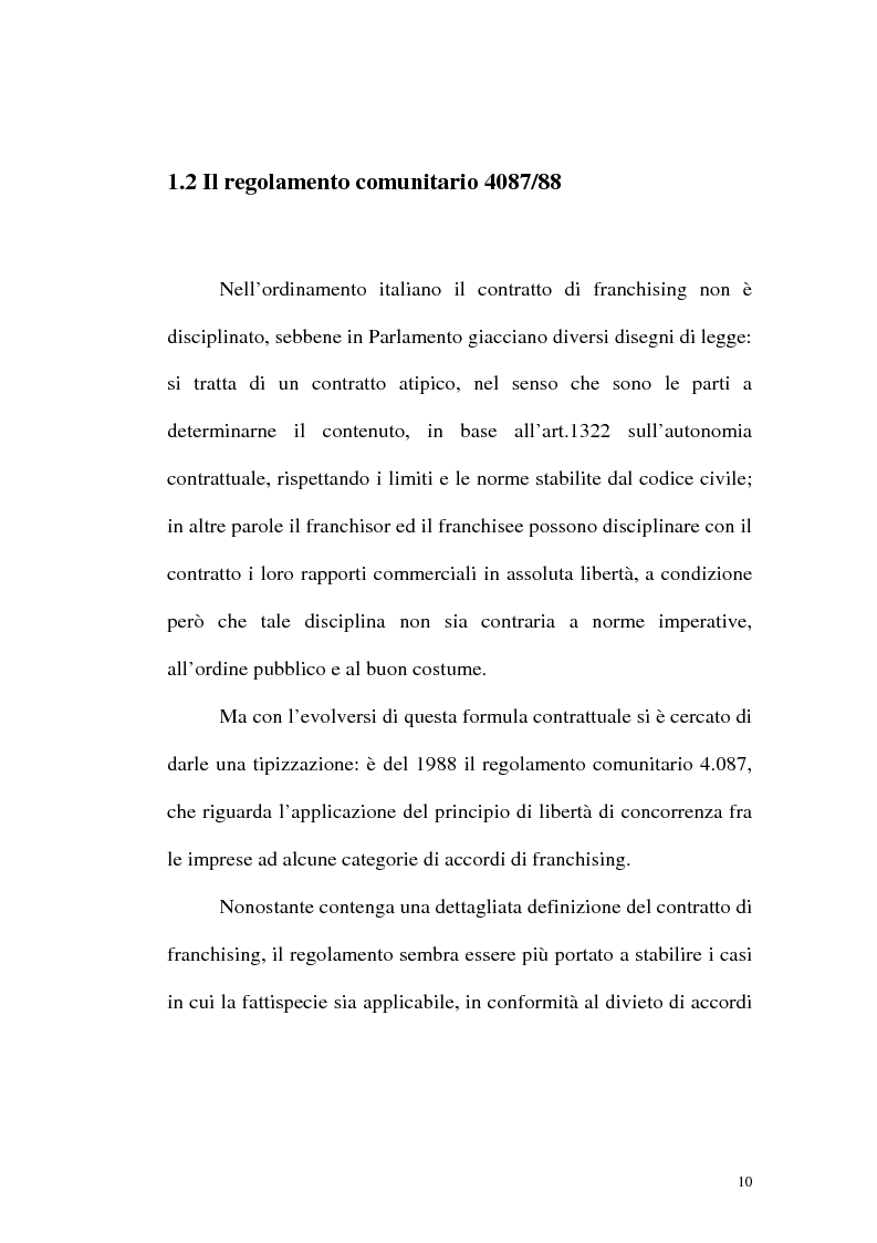 Anteprima della tesi: Franchising e agenzie di viaggio: analisi comparata delle proposte a tutela del franchisee, Pagina 8