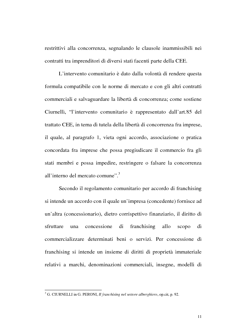 Anteprima della tesi: Franchising e agenzie di viaggio: analisi comparata delle proposte a tutela del franchisee, Pagina 9