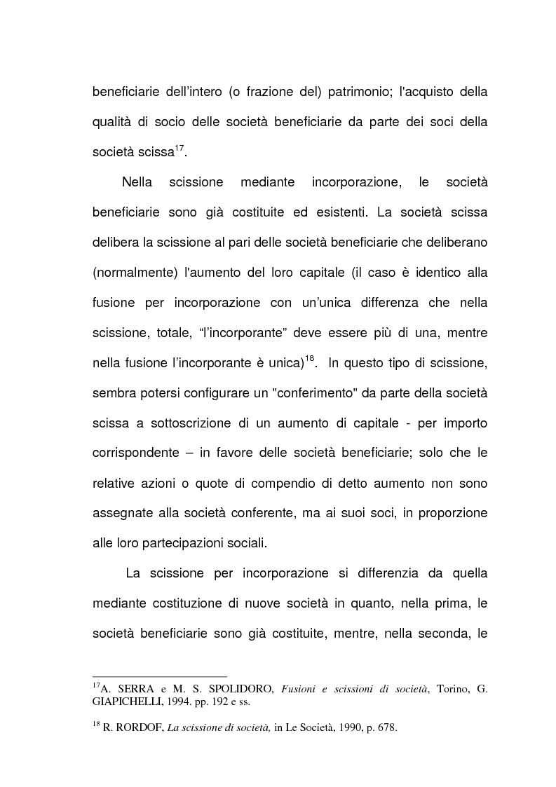 Anteprima della tesi: Scissione di società e assegnazione delle quote o azioni, Pagina 10