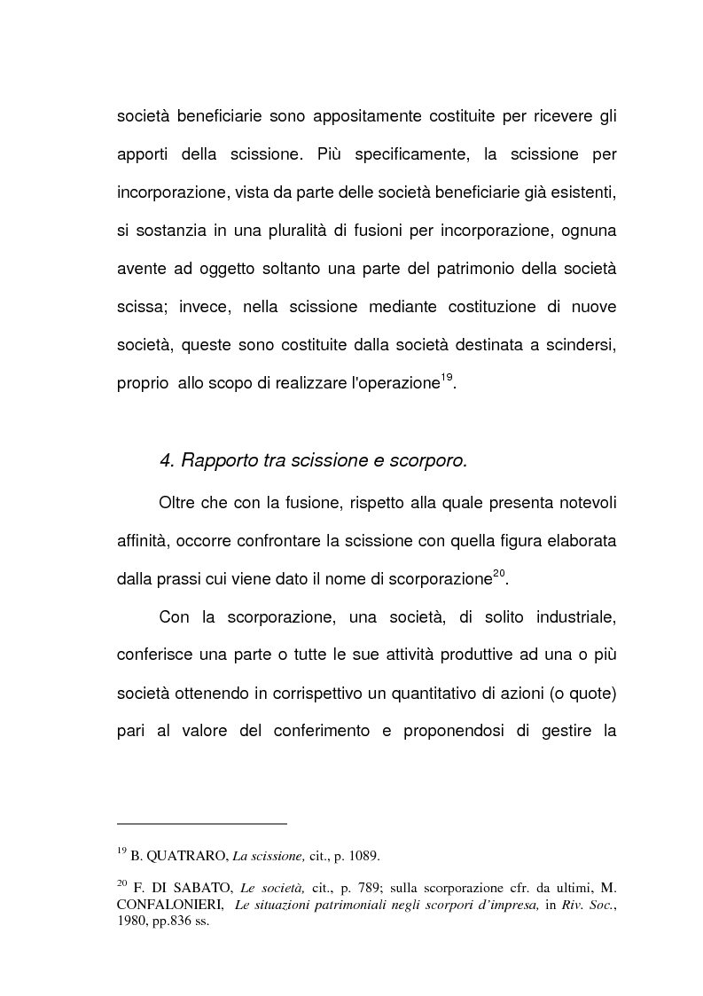 Anteprima della tesi: Scissione di società e assegnazione delle quote o azioni, Pagina 11