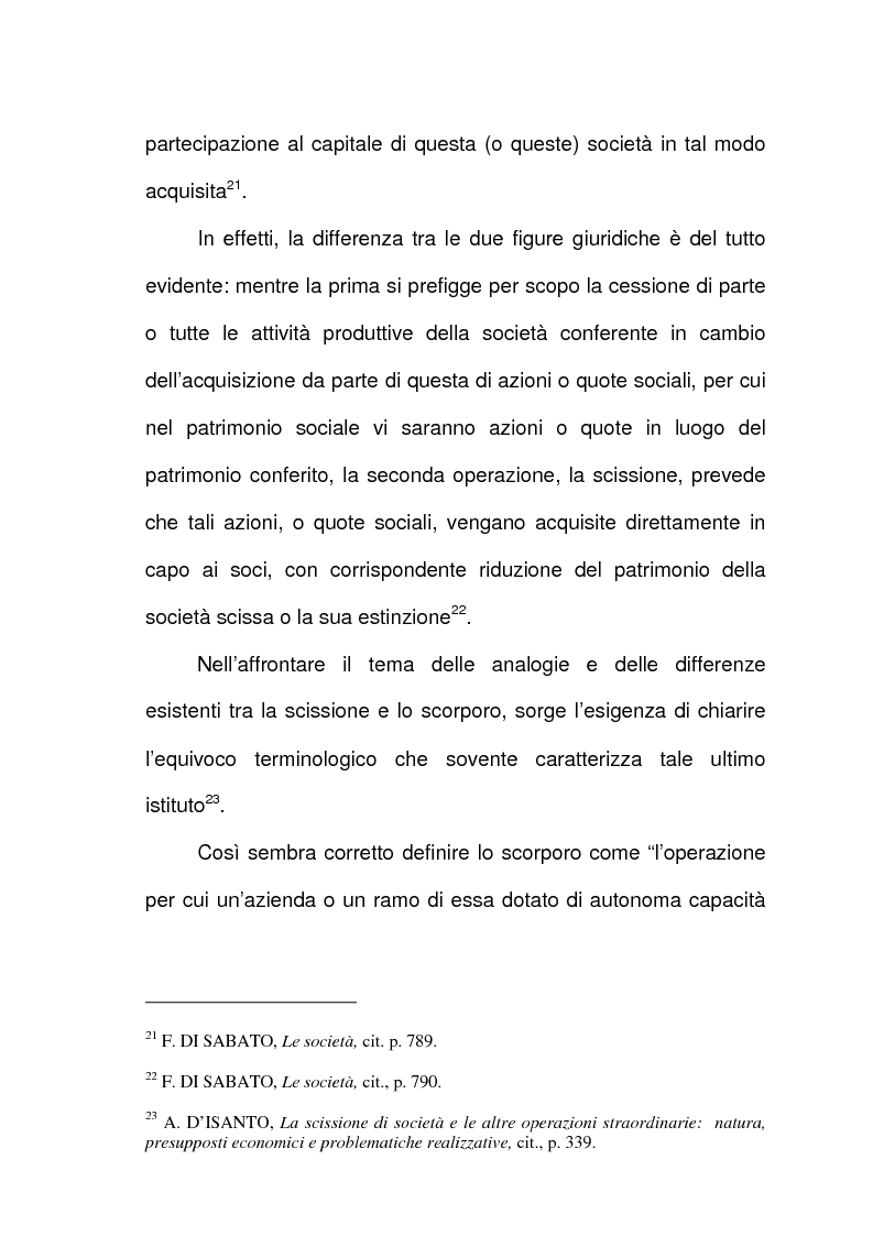 Anteprima della tesi: Scissione di società e assegnazione delle quote o azioni, Pagina 12