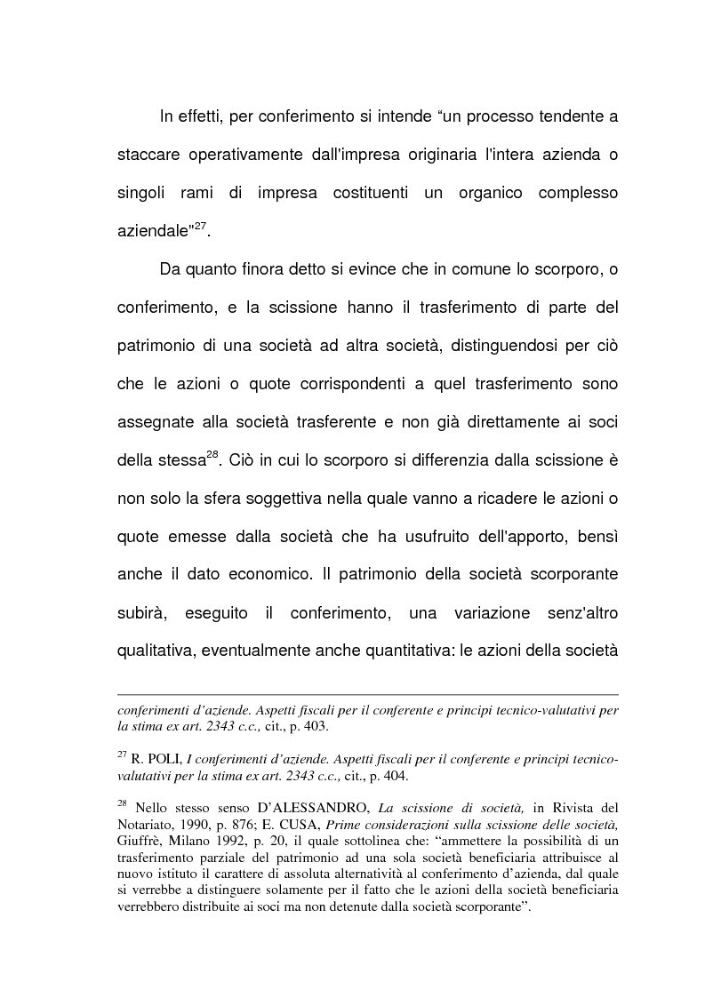 Anteprima della tesi: Scissione di società e assegnazione delle quote o azioni, Pagina 14