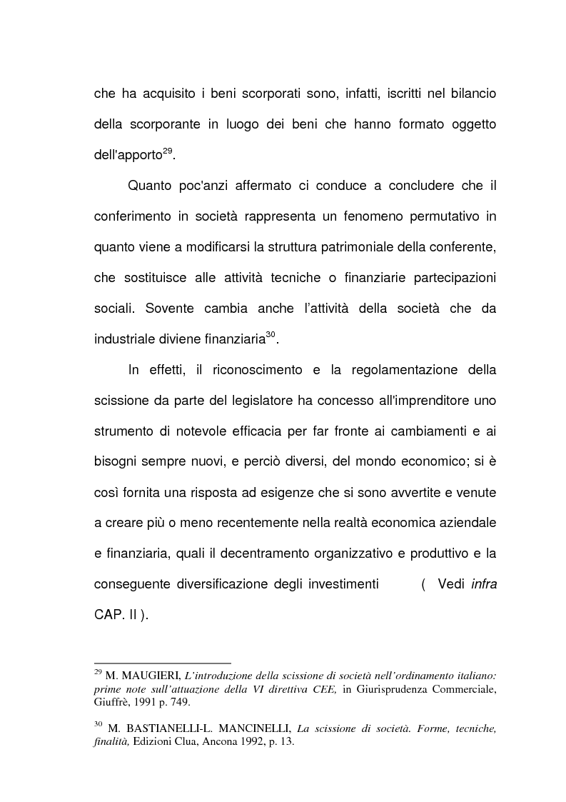 Anteprima della tesi: Scissione di società e assegnazione delle quote o azioni, Pagina 15
