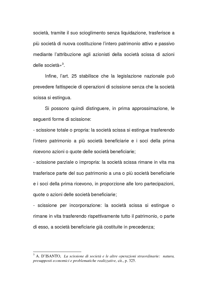 Anteprima della tesi: Scissione di società e assegnazione delle quote o azioni, Pagina 2