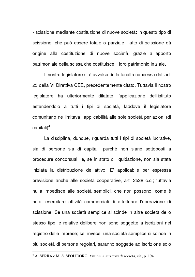 Anteprima della tesi: Scissione di società e assegnazione delle quote o azioni, Pagina 3