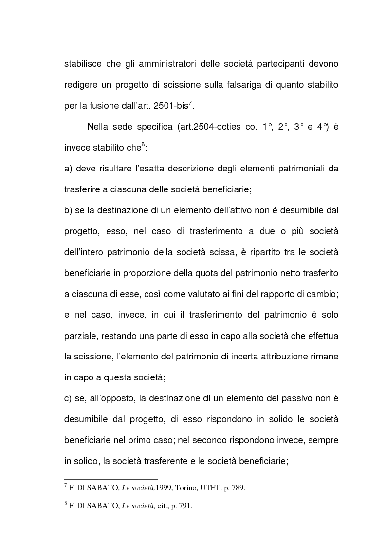 Anteprima della tesi: Scissione di società e assegnazione delle quote o azioni, Pagina 5