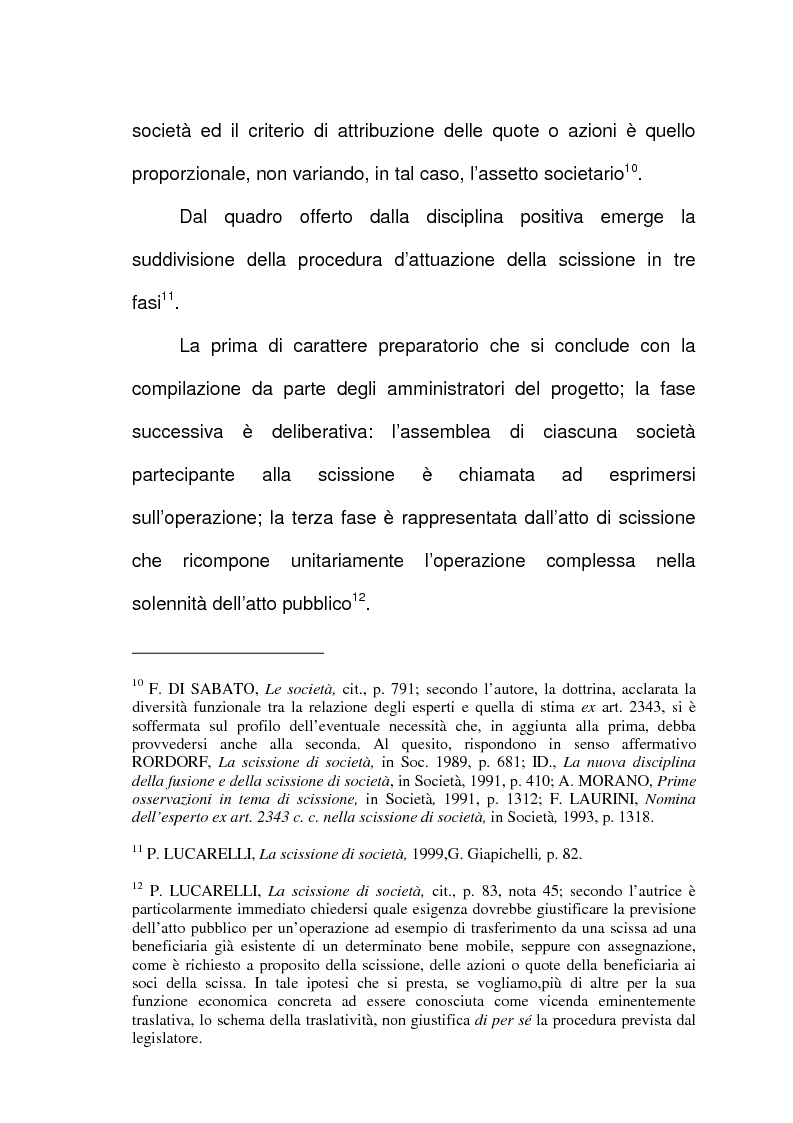Anteprima della tesi: Scissione di società e assegnazione delle quote o azioni, Pagina 7