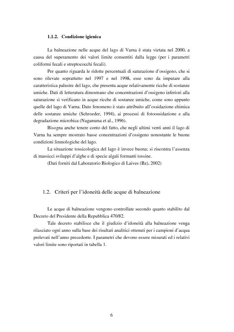 Anteprima della tesi: Analisi dei ribotipi dei ceppi di Escherichia coli isolati dal lago di Varna (Bz), Pagina 3