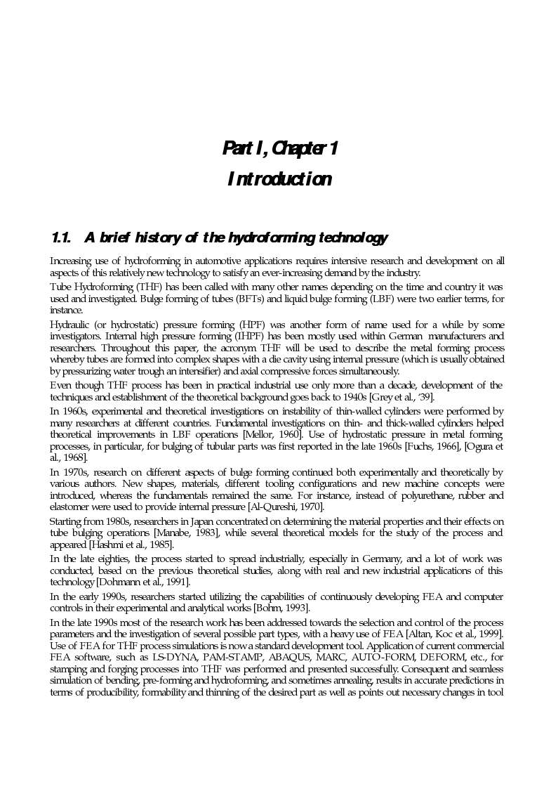 Anteprima della tesi: Tube Hydroforming: System Analysis and Process Design, Pagina 3