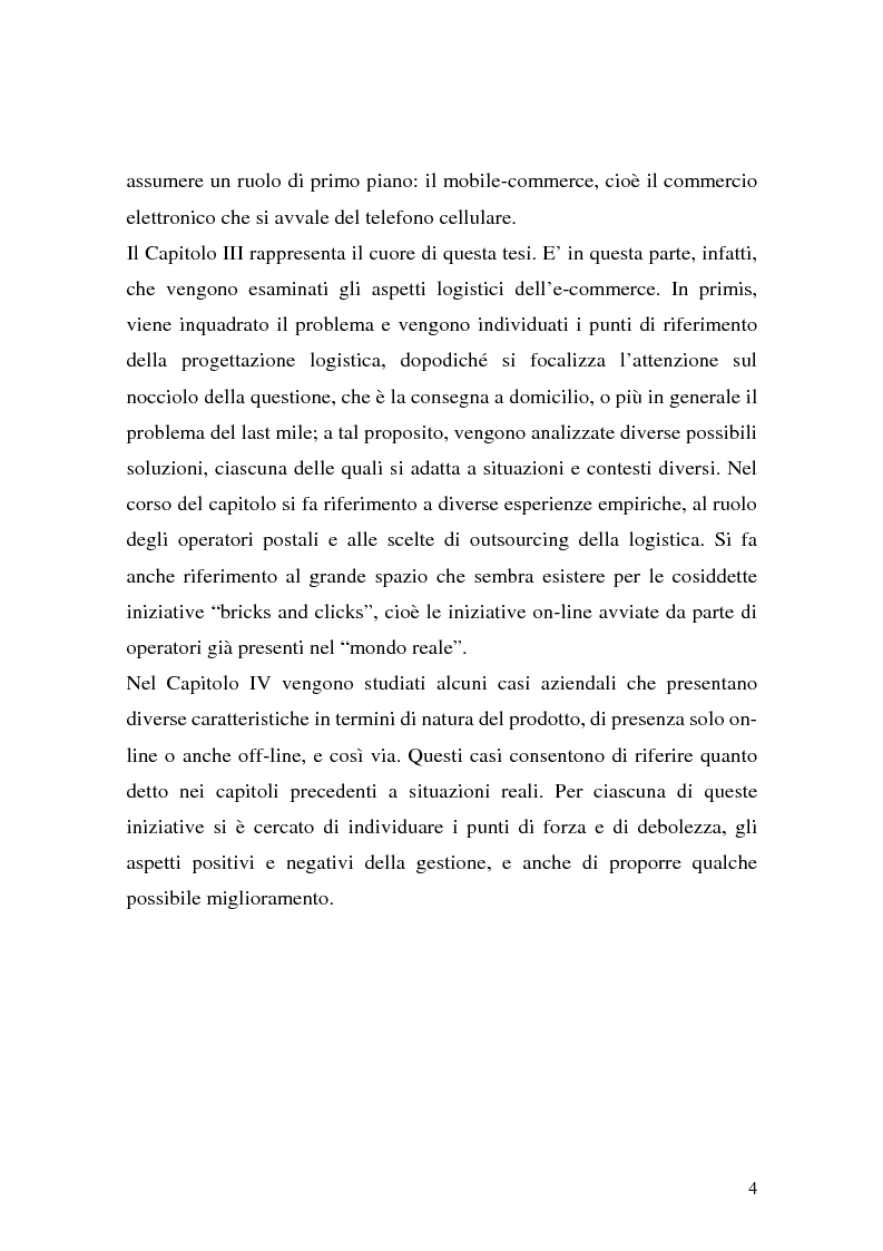 Anteprima della tesi: Il ruolo della logistica nello sviluppo del commercio elettronico, Pagina 4