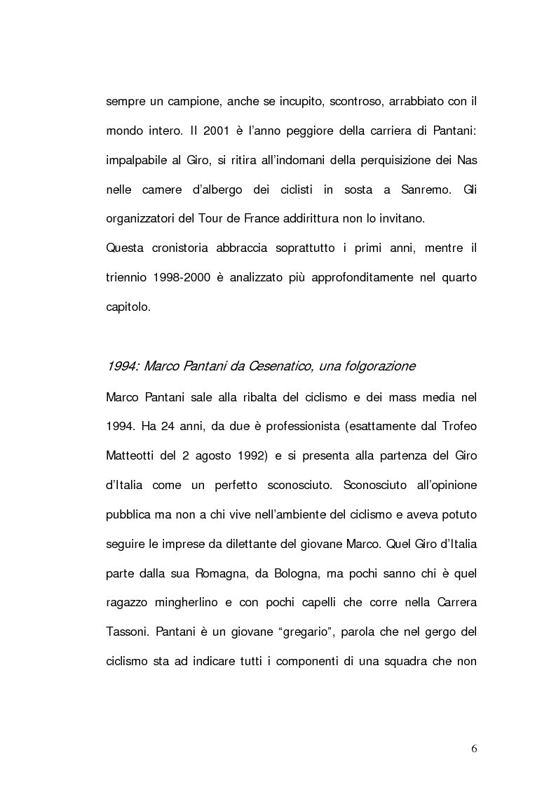 Anteprima della tesi: Marco Pantani: costruzione ed evoluzione del mito mediatico, Pagina 4