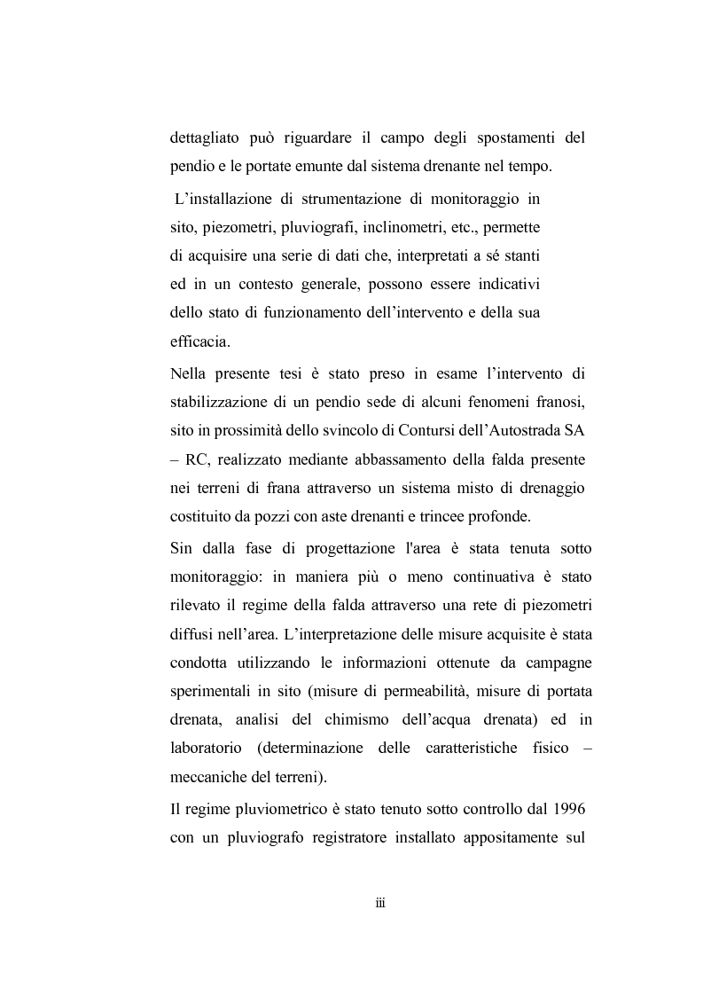 Anteprima della tesi: Modellazione dell'abbassamento della falda in un pendio instabile in argilla a struttura complessa, Pagina 2